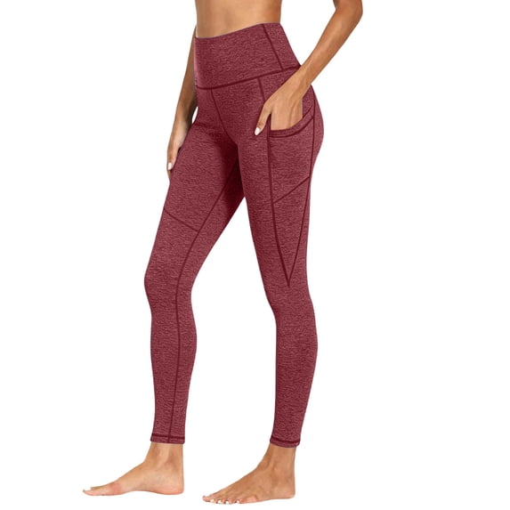 RYRJJ Leggings with Pockets for Women Tummy Control High Waisted Yoga Pants Soft Seamless Stretchy Athletic Workout Leggings