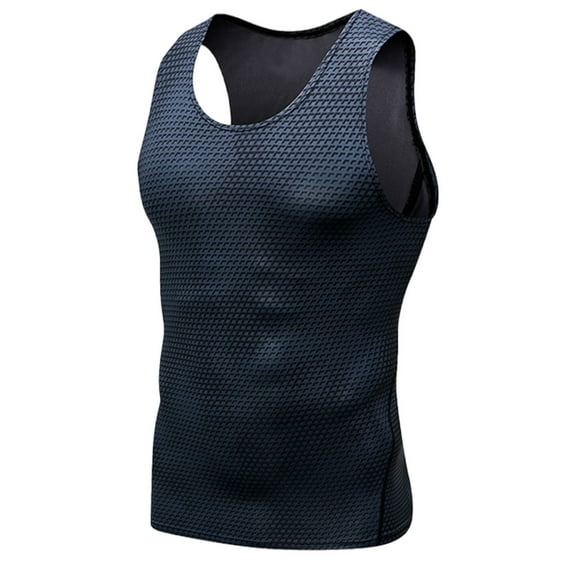 RYRJJ Men's Athletic Shirts Sleeveless Workout Tank Top Sports Base Layer Running Bodybuilding T-Shirt(Black,M)