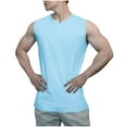 thumbnail image 1 of RYRJJ Men's Athletic Tank Tops Sleeveless Henley Buttons Muscle T-Shirt Breathable Solid Workout Gym Tees(Blue,M), 1 of 5