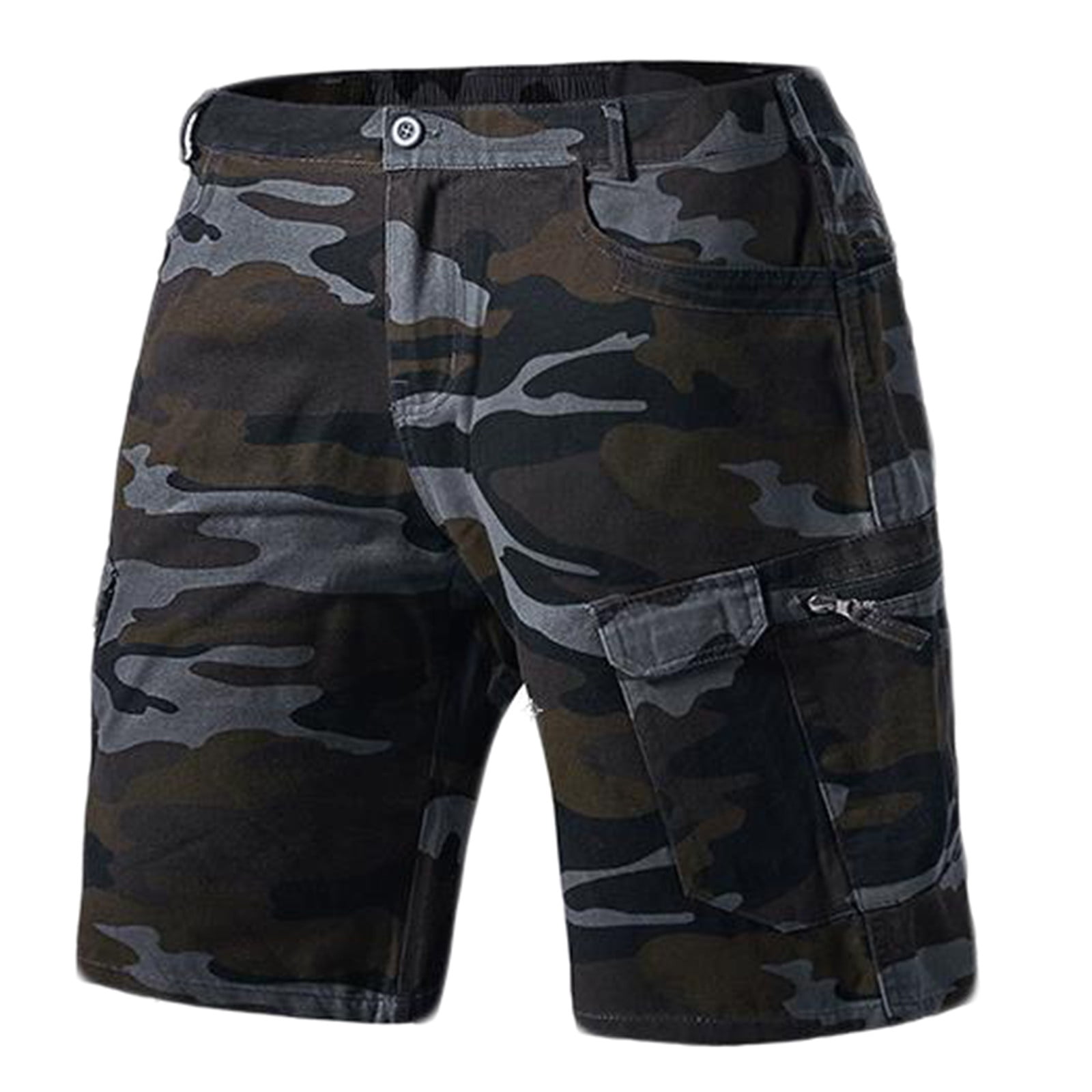 RYRJJ Men's Camouflage Cargo Shorts Classic Cotton Chino Hiking Shorts