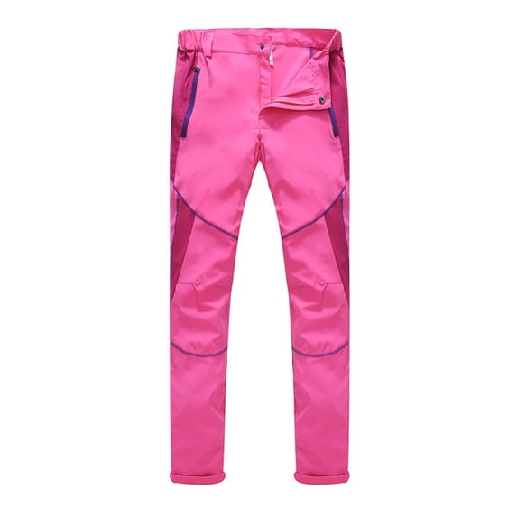 RYRJJ Men's Cargo Hiking Pants Outdoor Quick Dry Lightweight Water Resistant Breathable Work Pants for Men with Multi Pockets(Pink,L)