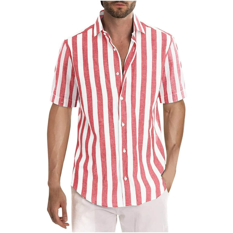 Casual Stripe Buttons Turndown Collar Blouses Casual Stripe Buttons Turndown Collar Blouses