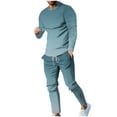 thumbnail image 1 of RYRJJ Men's Casual Tracksuit Athletic Sweatsuits Long Sleeve 2 Piece Outfit Running Jogging Sport Suit Sets, 1 of 7