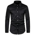 thumbnail image 1 of RYRJJ Men's Classic Corduroy Shirt Casual Long Sleeve Slim Fit Button Down Lightweight Dress Shirts(Black,XXL), 1 of 9