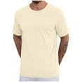 thumbnail image 1 of RYRJJ Men's Crewneck Cotton T-Shirts Undershirts for Men Summer Casual Short Sleeve Shirts Soft Tshirt Classic Comfy Basic Tees(Beige,XXL), 1 of 5