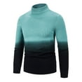 thumbnail image 1 of RYRJJ Men's Mock Turtleneck Sweater Long Sleeve Slim Fit Lightweight Soft Casual Pullover Stretch Gradient Knit Sweaters Top(Green,XL), 1 of 3
