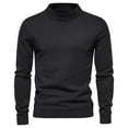 thumbnail image 1 of RYRJJ Men's Mock Turtleneck Sweater Long Sleeve Slim Fit Lightweight Soft Casual Pullover Stretch Knit Jumper Tops with Ribbing Edge(Black,L), 1 of 3