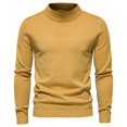 thumbnail image 1 of RYRJJ Men's Mock Turtleneck Sweater Long Sleeve Slim Fit Lightweight Soft Casual Pullover Stretch Knit Jumper Tops with Ribbing Edge(Yellow,S), 1 of 3