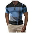 thumbnail image 1 of RYRJJ Men's Muscle Button V-Neck T Shirts Stretch Short Sleeve Workout Tee Casual Slim Classic Fit Golf Polos Shirt(Blue,S), 1 of 4