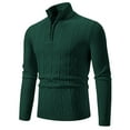 thumbnail image 1 of RYRJJ Men's Quarter Zip Sweaters Slim Fit Lightweight Cotton Knitted Casual Mock Neck Pullover Sweaters(Green,3XL), 1 of 8