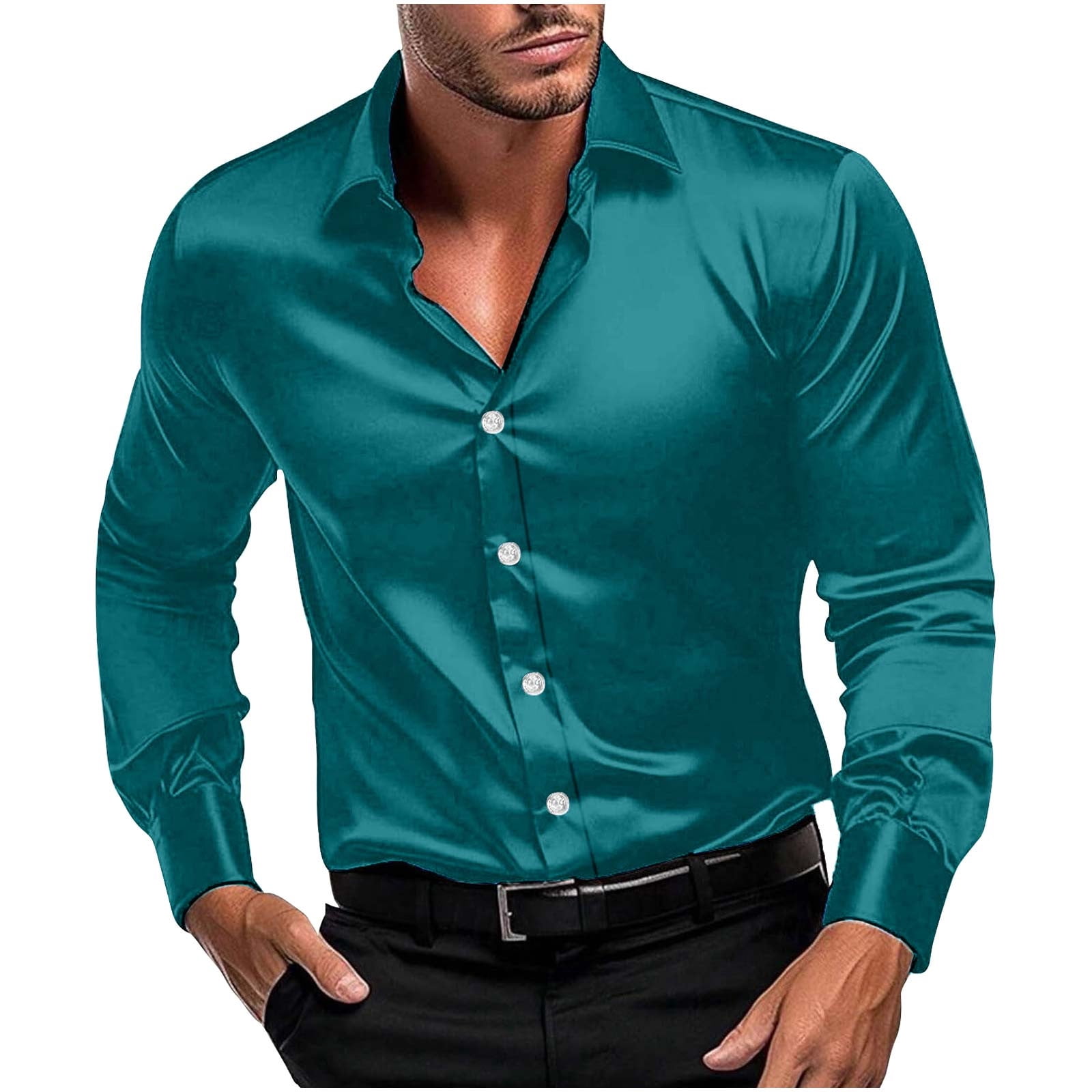 dark green dress shirt mens Men's Olive Linen Size M by Thursday Boot Company dress clothes Slim Solid Stretch Cotton Dress