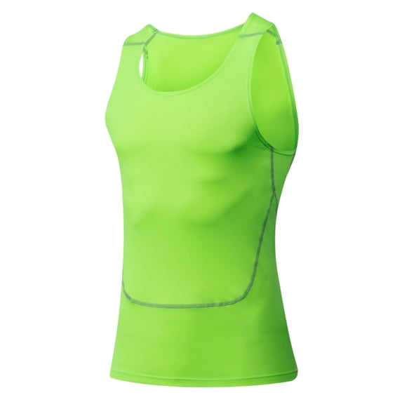 RYRJJ Men's Sleeveless Shirt Running Sports Base Layer Tank Top Quick Dry Athletic Workout Shirt(Green,M)