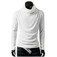 thumbnail image 1 of RYRJJ Men's Slim Fit Basic Turtleneck T-Shirt Long Sleeve Solid T Shirts Casual Knit Pullover Thermal Tops(White,M), 1 of 8