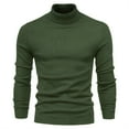 thumbnail image 1 of RYRJJ Men's Slim Fit Turtleneck Sweater Casual Basic Knitted Long Sleeve Pullover Shirts Lightweight Solid Color Thermal Sweaters(Army Green,L), 1 of 5