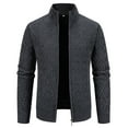 thumbnail image 1 of RYRJJ Men's Sweaters Full Zip Slim Fitted Thick Knitted Cardigan Sweaters Jacket Stand Collar Long Sleeve Coat with Pockets(Dark Gray,XXL), 1 of 8