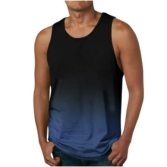 RYRJJ Men's Tie Dye Tank Tops Summer Casual Beach Shirts Sleeveless Shirt for Bodybuilding Gym Fitness Training(Black,4XL)