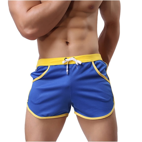 RYRJJ Men's Workout Bodybuilding Running Quick Dry Gym Shorts Athletic Sports Casual Short Pants(Blue,XL)