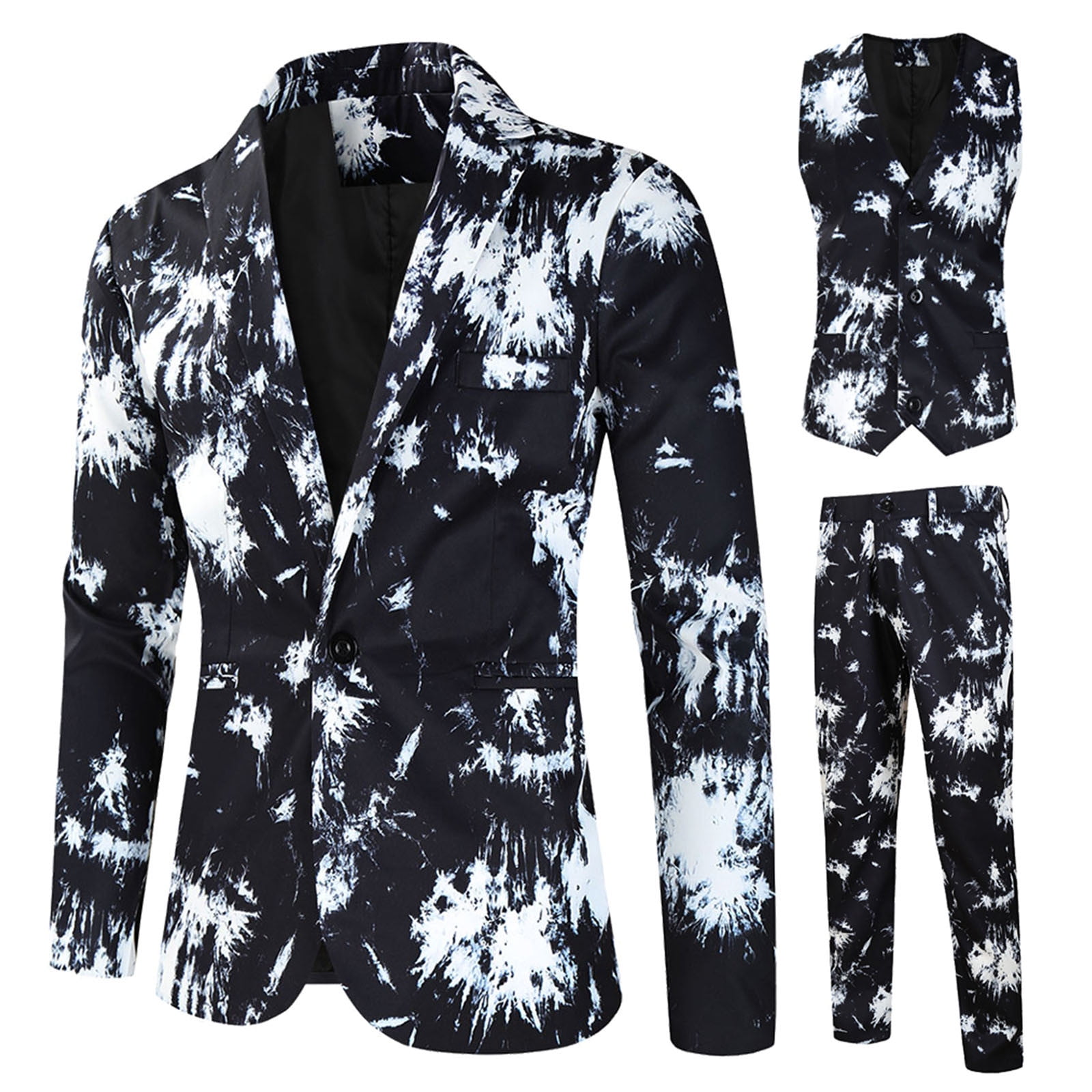 Black patterned suit jacket top
