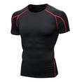thumbnail image 1 of RYRJJ Mens Compression Shirt Dry Fit Moisture Wicking Workout Short Sleeve Tops Gym Muscle Tee Bodybuilding Quick Dry T Shirts(Red,XL), 1 of 4