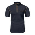 thumbnail image 1 of RYRJJ Mens Henley Shirts Lightweight Raglan Short Sleeve Summer Casual Classic Cotton T-Shirts Pocket Button Shirt(Dark Gray,XXL), 1 of 5