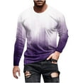 thumbnail image 1 of RYRJJ Mens Long Sleeve T-Shirts Casual Gradient Color Loose Pullover Graphic Tee Shirts Spring Fall Fashion Athletic Sweatshirts(White,3XL), 1 of 5