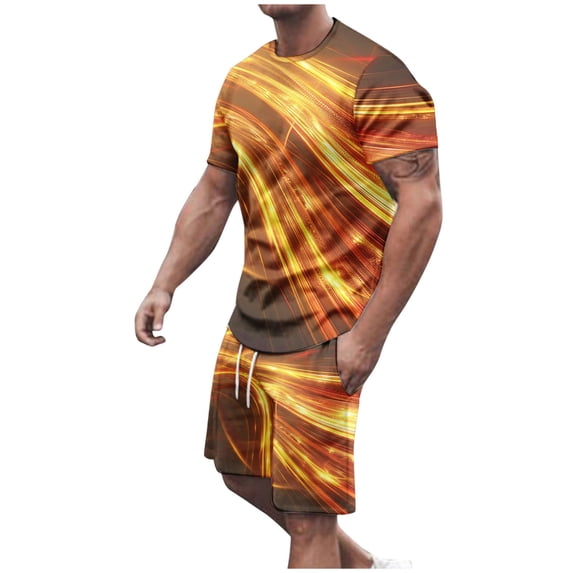 RYRJJ Mens Short Sets 2 Piece Outfits Short Sleeve T Shirt and Shorts Set Fashion Jogging Summer Tracksuits Casual Sport Set for Men
