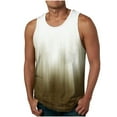 thumbnail image 1 of RYRJJ Mens Sleeveless Tank Tops Workout Muscle Gym T Shirts Summer Casual Crew Neck Gradient Tee Tops(z2-Brown,3XL), 1 of 4