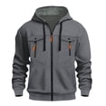 thumbnail image 1 of RYRJJ Mens Tactical Hoodies Jacket Full Zip Long Sleeve Workout Cargo Sweatshirts Sport Outdoor Winter Jackets with Pocket(Dark Gray,XXL), 1 of 5