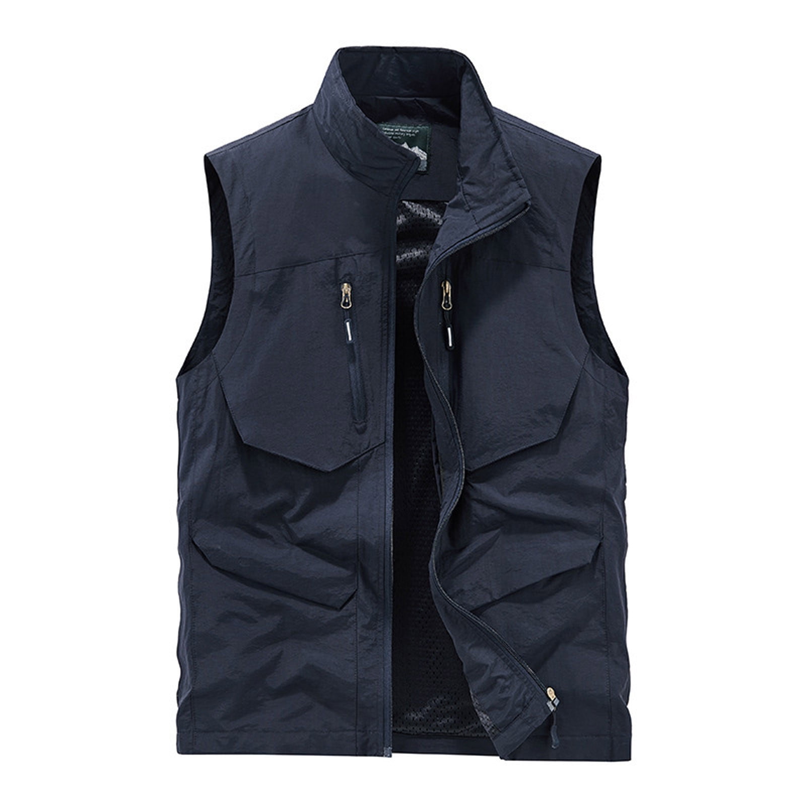 RYRJJ Mens Work Vest Summer Travel Photo Vest Cargo Full Zip Up ...