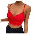 thumbnail image 1 of RYRJJ Corset Tops for Women Summer Lace Bustier Tank Top Mesh Vintage Spaghetti Strap Going Out Party Crop Tops(Red,XS), 1 of 7