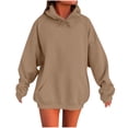 thumbnail image 1 of RYRJJ Oversized Hoodies for Women Cute Hoodie Pullover Lightweight Fall Winter Basic Soft Drawstring Hooded Sweatshirts Y2K Tops(Brown,XXL), 1 of 5