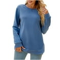 thumbnail image 1 of RYRJJ Oversized Sweatshirt for Women Long Sleeve Crewneck Casual Loose Side Split Pullover Tops Fall Trendy Clothes(Sky Blue,L), 1 of 4