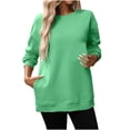 thumbnail image 1 of RYRJJ Oversized Sweatshirts for Women Trendy Comfy Fleece Crewneck Sweatshirt Fall Casual Loose Pullover Tops with Pockets(Light Green,XXL), 1 of 9
