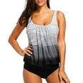 thumbnail image 1 of RYRJJ Plus Size Blouson Tankini Swimsuits for Women 2 Piece Modest Bathing Suits Tops with Boyshorts Modest Loose Fit Swimwear(Dark Gray,S), 1 of 4