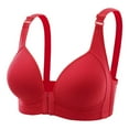 thumbnail image 1 of RYRJJ Push Up Bras for Women Deep Cup No Underwire Shaping Lifting Bras Front Closure Wireless Bras Full Coverage Large Breasts Bra(Red,M), 1 of 3