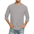 thumbnail image 1 of RYRJJ Raglan 3/4 Sleeve Shirt for Men Solid Color Gradient Prints Crewneck Tee Tops Beach Casual Plus Size Loose Basic Active T Shirts, 1 of 5