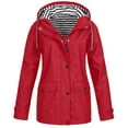 thumbnail image 1 of RYRJJ Raincoats for Women Waterproof Long Trench Coats Lightweight Winter Fall Outdoor Travel Hiking Windbreaker Outerwear with Hood, 1 of 5