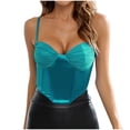 thumbnail image 1 of RYRJJ Spaghetti Strap Party Crop Top Rave Cute Zip Back Outfits Corset Y2K Fashion Bustiers Tank Tube Top for Women(Light Blue,XL), 1 of 6