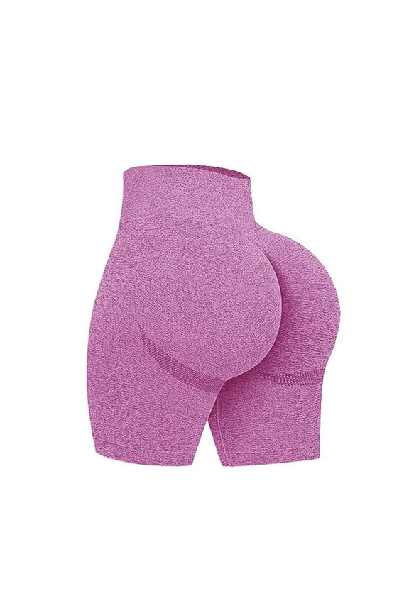 Scrunch Butt Lifting Seamless Shorts for Women High Waist Tummy Control Workout Biker Shorts Ruched Booty Lifting Leggings(Hot Pink,M)