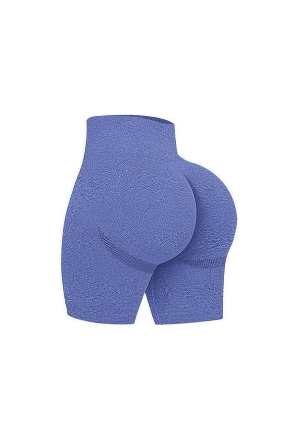 Scrunch Butt Lifting Seamless Shorts for Women High Waist Tummy Control Workout Biker Shorts Ruched Booty Lifting Leggings(Light Blue,S)