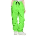 thumbnail image 1 of RYRJJ Snow Pants Womens Ski Hiking Cargo Pants Thicken Waterproof Outdoor Winter Warm Snowboard Pants with Zipper Pockets(Green;XXL), 1 of 6