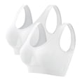 thumbnail image 1 of RYRJJ Sport Bras for Women High Support Plus Size Yoga Bra Wirefree Push up Comfortable Breathable Non Padded Sport Bras 2 Pack, 1 of 3