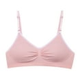 thumbnail image 1 of RYRJJ Sports Bra for Women No Underwire V Neck Bras Wireless Bralette Adjustable Straps Cami Bra Seamless Camisole Tank Top with Removable Pads(Pink,L), 1 of 8