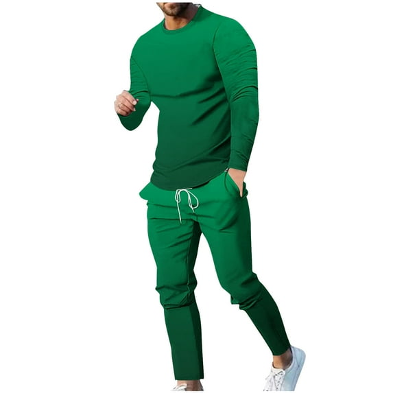 RYRJJ Sweatsuits for Men Workout Jogger Tracksuit 2 Piece Outfits Crewneck Sweatshirts Pullover Casual Sweatpants Sets