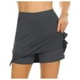 thumbnail image 1 of RYRJJ Tennis Skirts for Women Golf Athletic Activewear Skorts Mini Summer Workout Running Shorts with Pockets(Dark Gray,L), 1 of 6
