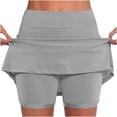 thumbnail image 1 of RYRJJ Tennis Skorts Skirts for Women Golf Athletic Activewear Skorts Mini Summer Workout Running Short with Pockets(Gray,XXL), 1 of 6