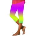 thumbnail image 1 of RYRJJ Tie Dye Capri Leggings for Women High Waisted Stretch Knee Length Leggings Casual Summer Workout Athletic Running Yoga Capris Pants, 1 of 5