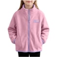 thumbnail image 1 of RYRJJ Toddler Kid Girls Boys Fleece Jackets Lightweight Zip Up Sherpa Fall Winter Coats Long Sleeve Stand Collar Jacket, 1 of 7