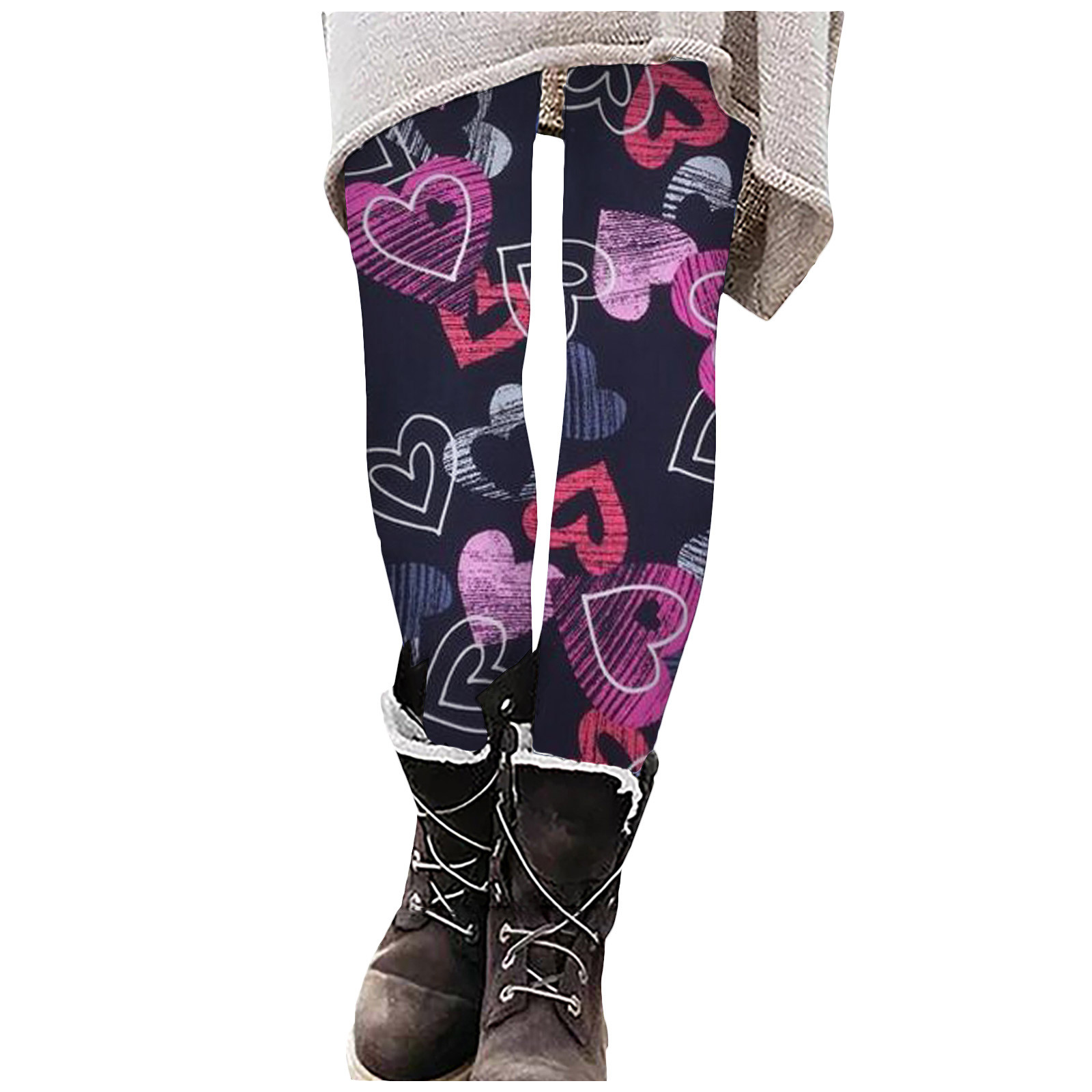 RYRJJ Valentine's Day Leggings for Women Plus Size Winter Warm High Waisted Brushed Holiday Yoga