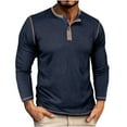 thumbnail image 1 of RYRJJ Waffle Henley T Shirts for Men Fashion Crewneck Pullover Tops Raglan Long Sleeve Casual Lightweight Button Cotton Basic Shirt(Blue,M), 1 of 5